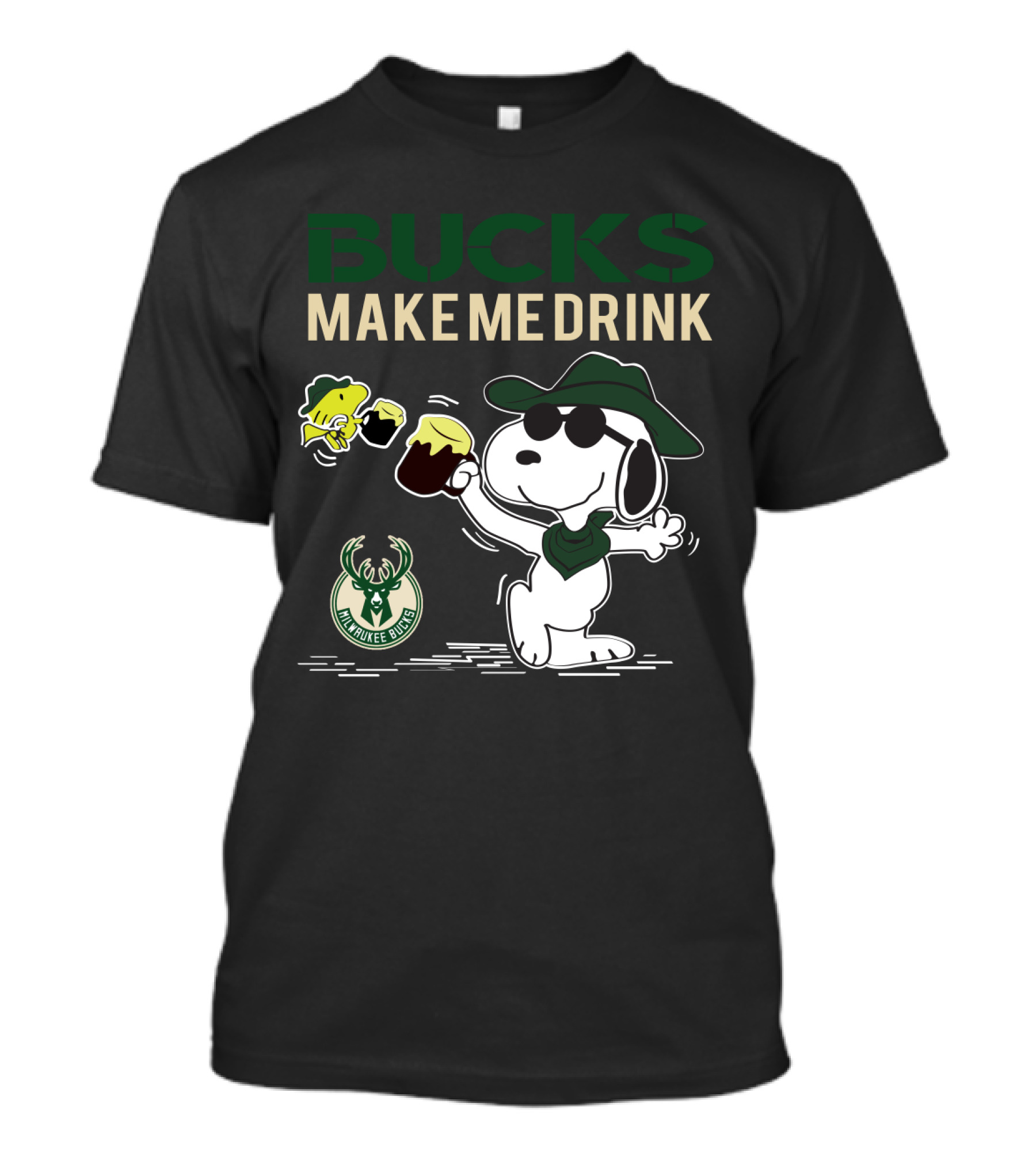 Bucks Make Me Drink Snoopy Milwaukee Bucks T-Shirt