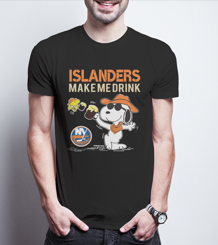 Islanders Make Me Drink Snoopy New York Islanders Fans T-Shirt