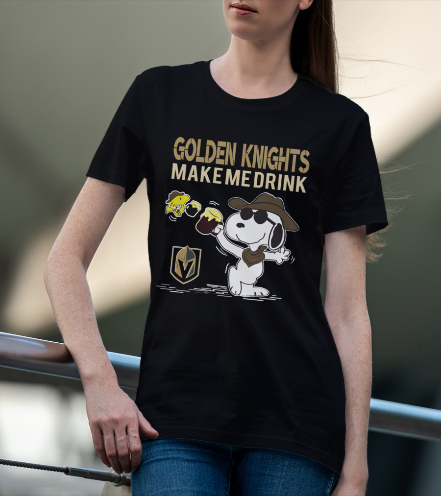 Snoopy Golden Knights Make Me Drink Vegas Fans Peanuts Beer Mug Fashion T-Shirt