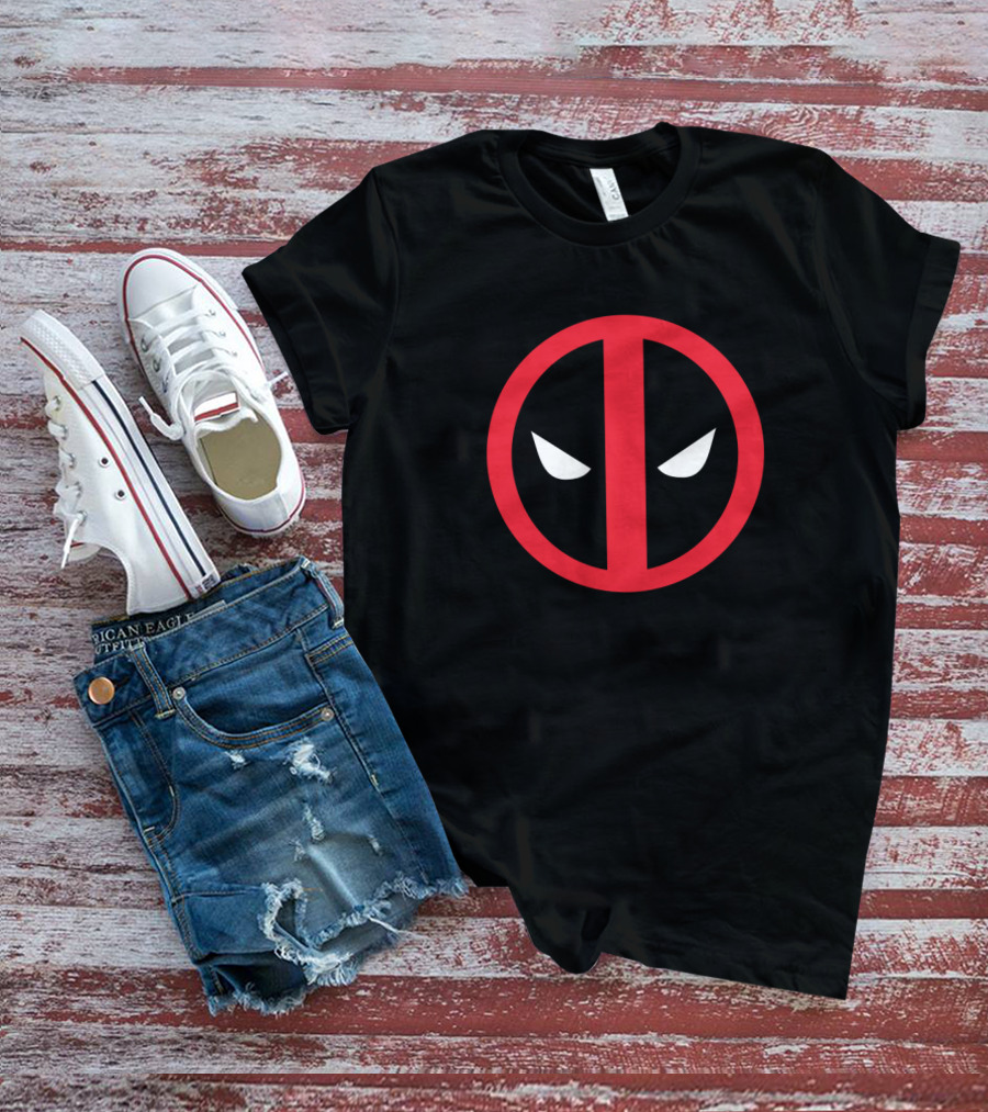 Deadpool Face Mask Red Circle T-Shirt