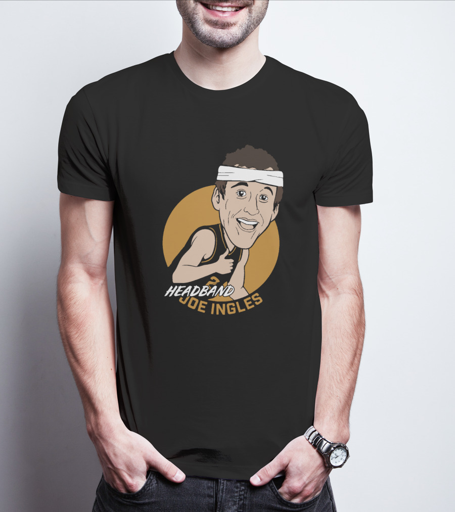 Headband Joe Ingles Cartoon Character With Headband And Thumbs Up Basketball Reference T-Shirt