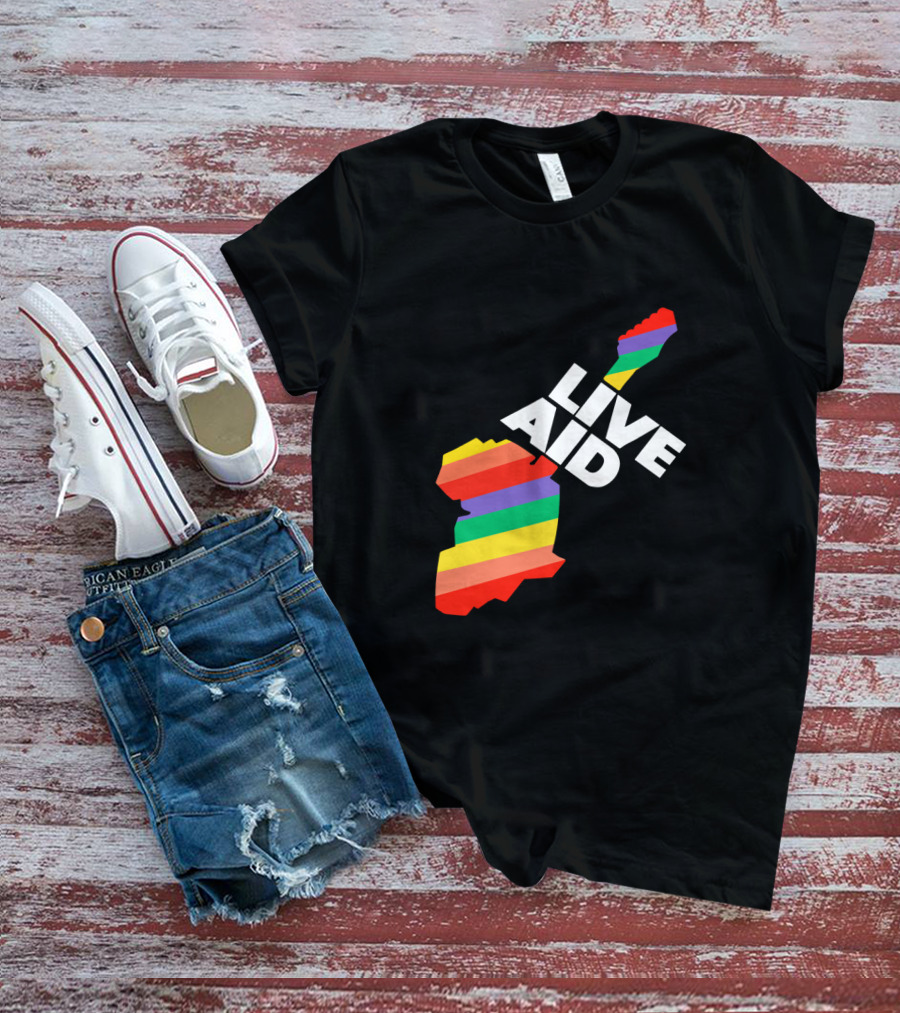 Live Aid 1985 Rainbow Africa Symbol T-Shirt