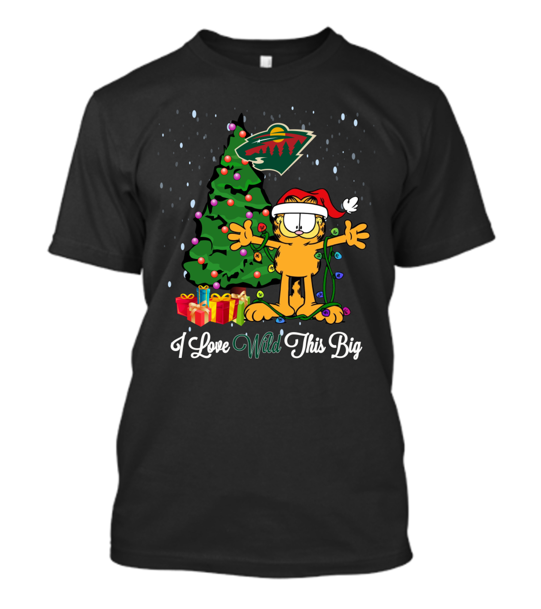 I Love Minnesota Wild This Big Christmas Tree Garfield T-Shirt
