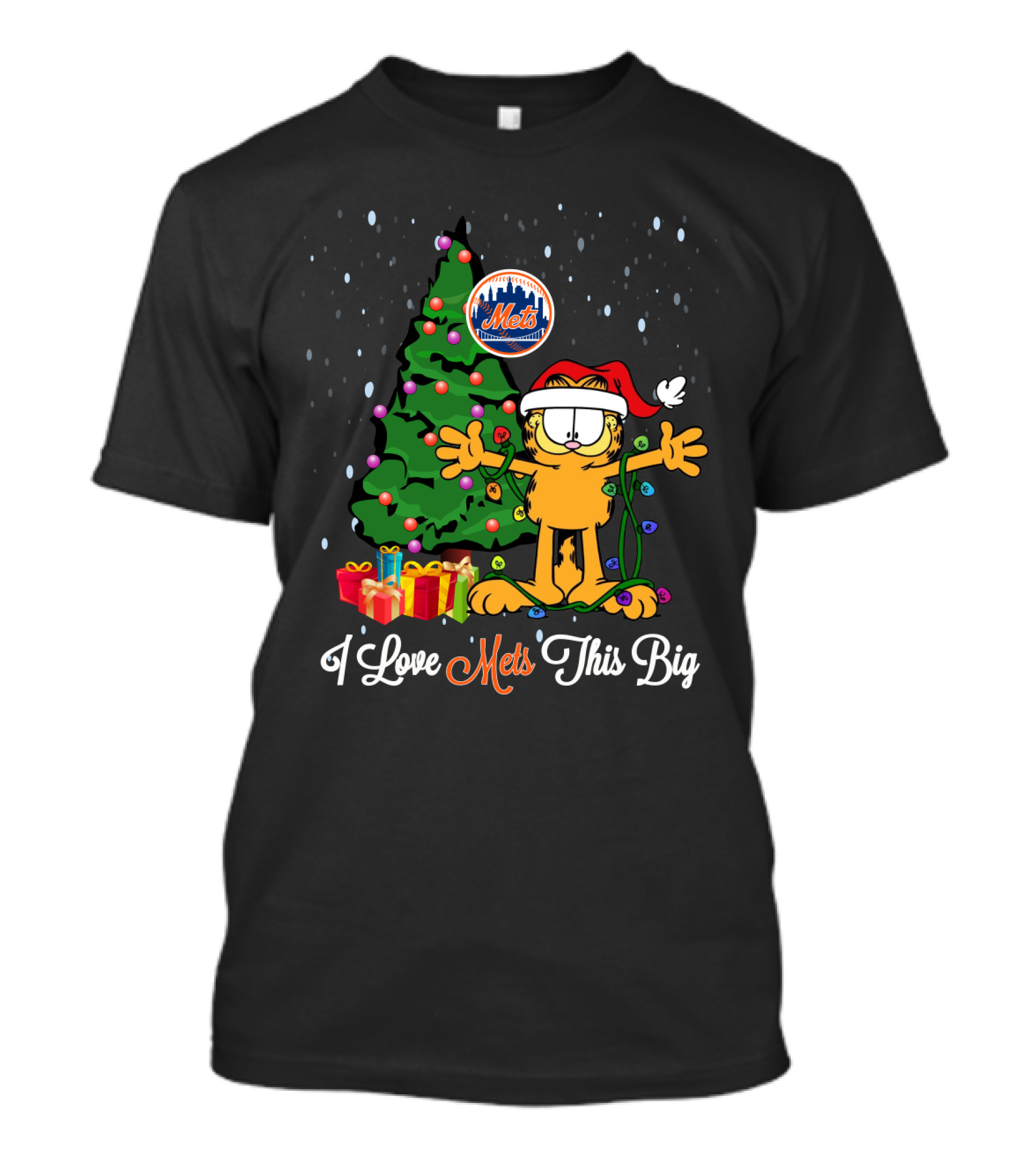 I Love Mets This Big Christmas Garfield New York Mets T-Shirt