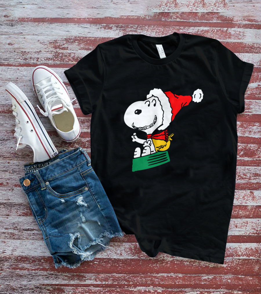 Snoopy Santa Sleigh Holiday Fun T-Shirt