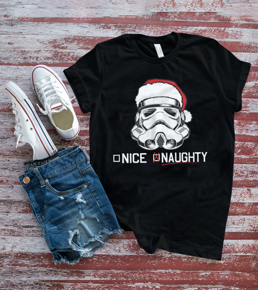 Star Wars Stormtrooper Santa Hat Naughty List Christmas Holiday Humor T-Shirt