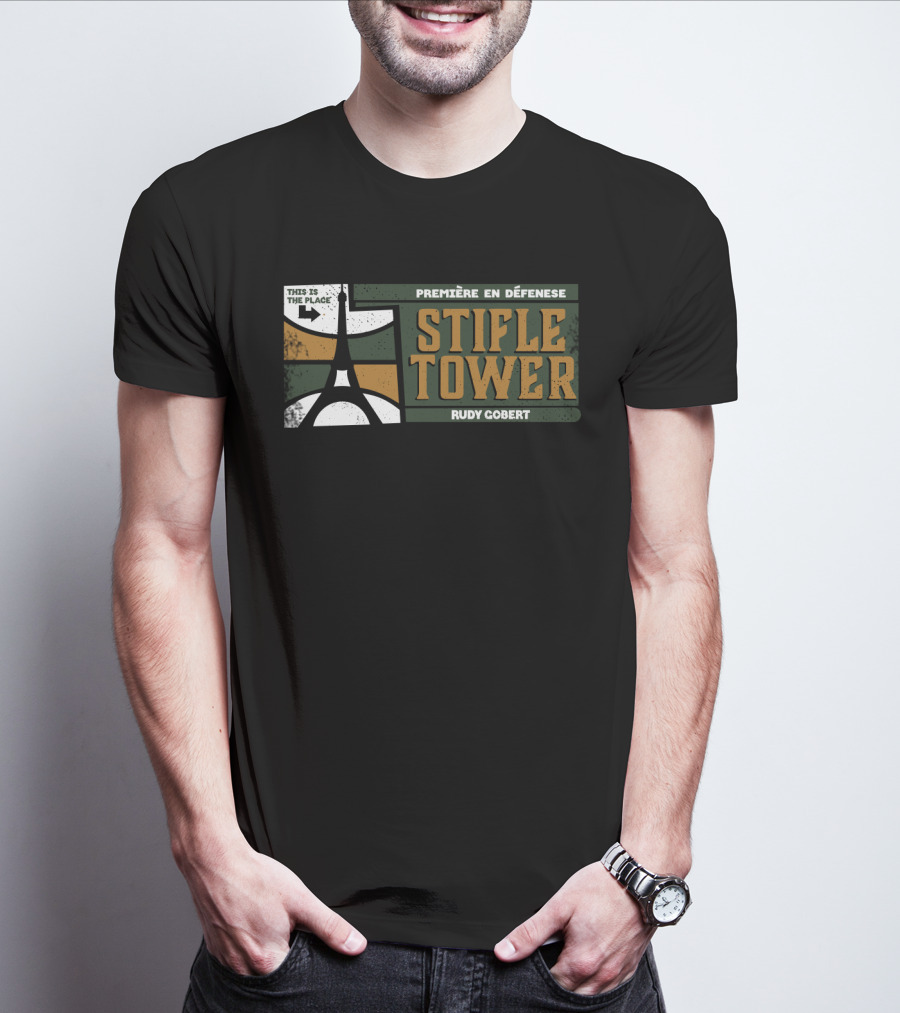 Stifle Tower Rudy Gobert Première En DEfense Basketball T-Shirt