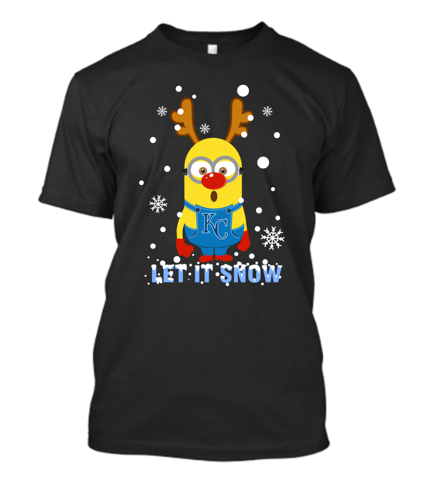 Let It Snow Kansas City Royals Minion Christmas Snowflakes T-Shirt