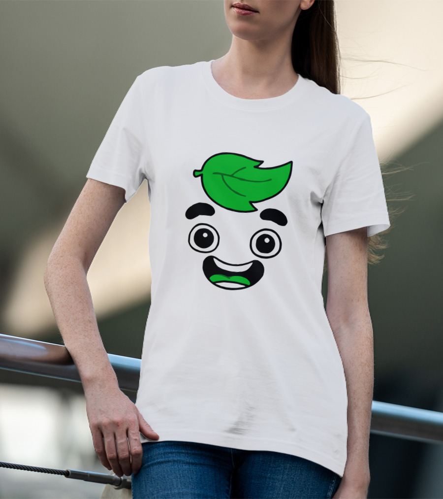 Guava Juice Leaf Head Character Face T-Shirt