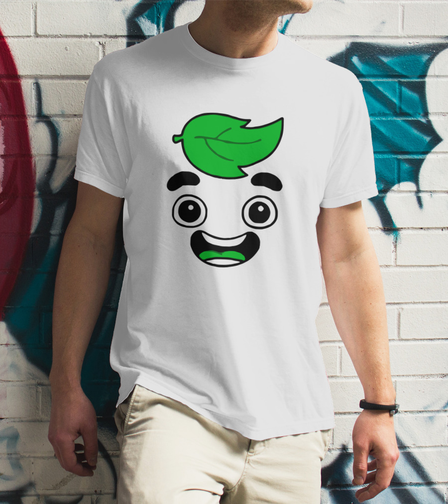 Guava Juice Leaf Head Character Face T-Shirt