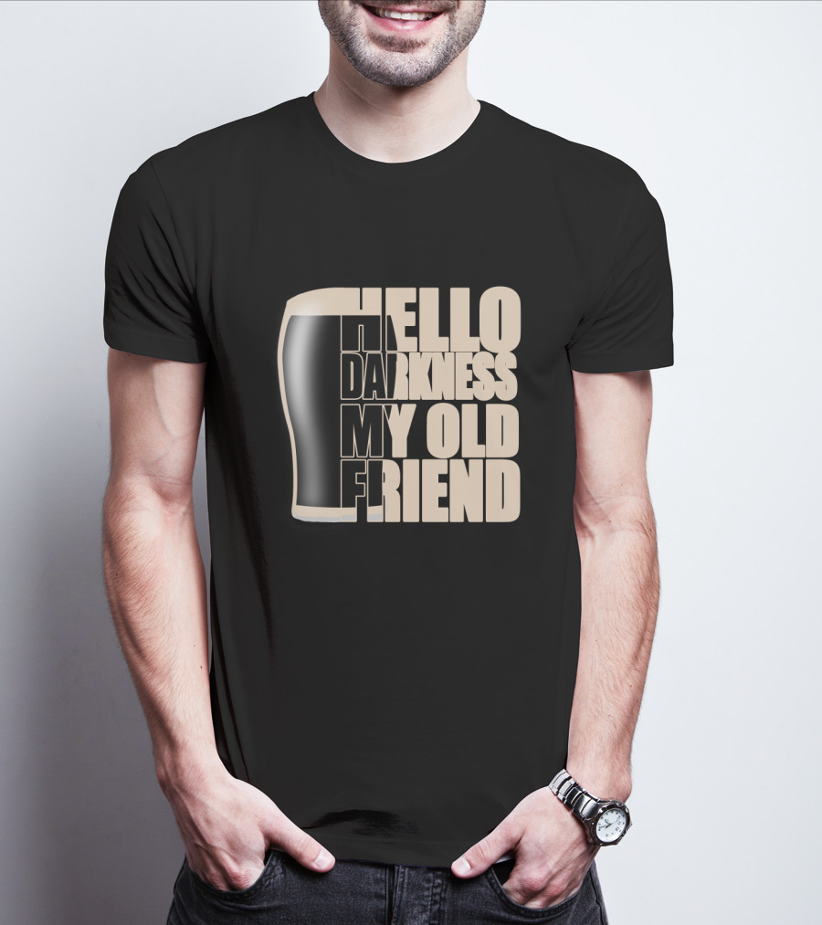 Hello Darkness My Old Friend Beer Glass T-Shirt