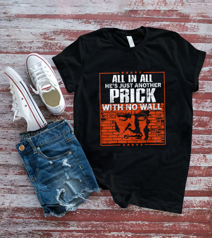 All In All He's Just Another Prick With No Wall With Brick Background T-Shirt