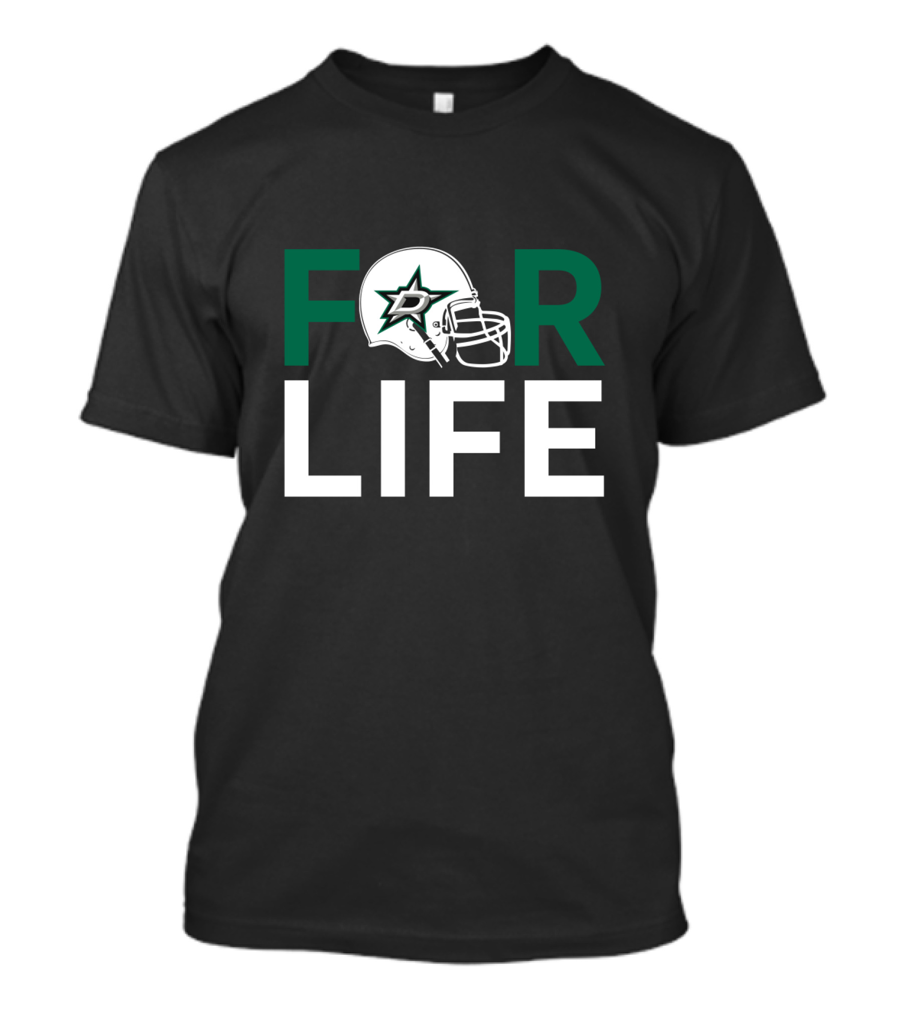 Dallas Stars Helmet Logo For Life Fan Commitment T-Shirt