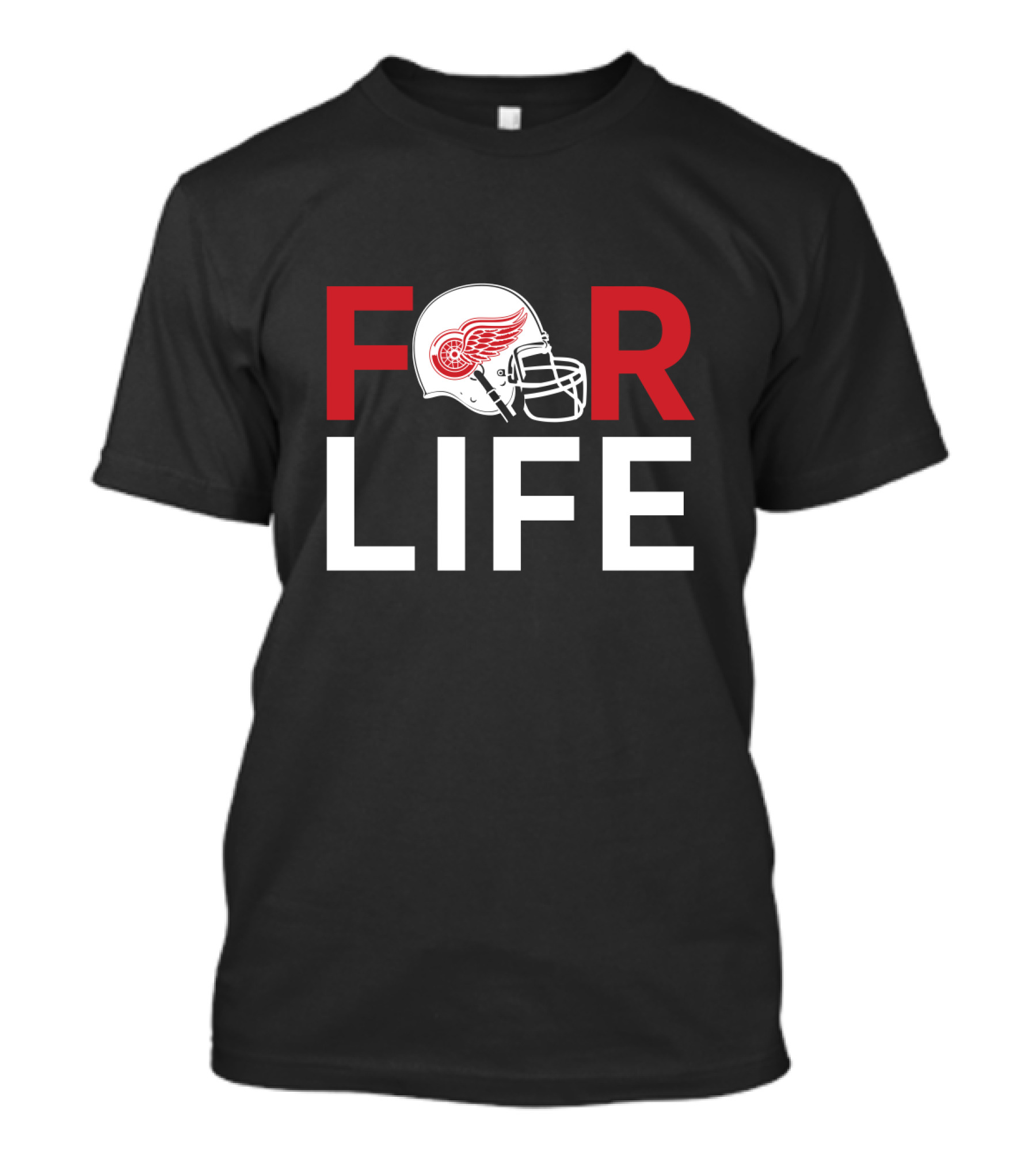 Detroit Red Wings Helmet Graphic For Life T-Shirt