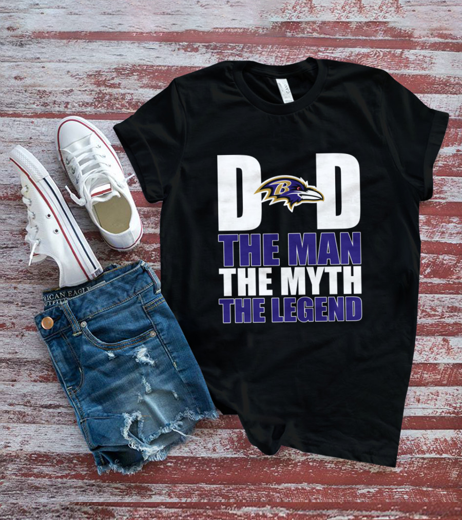 Baltimore Ravens Dad The Man The Myth The Legend Father's Day T-Shirt