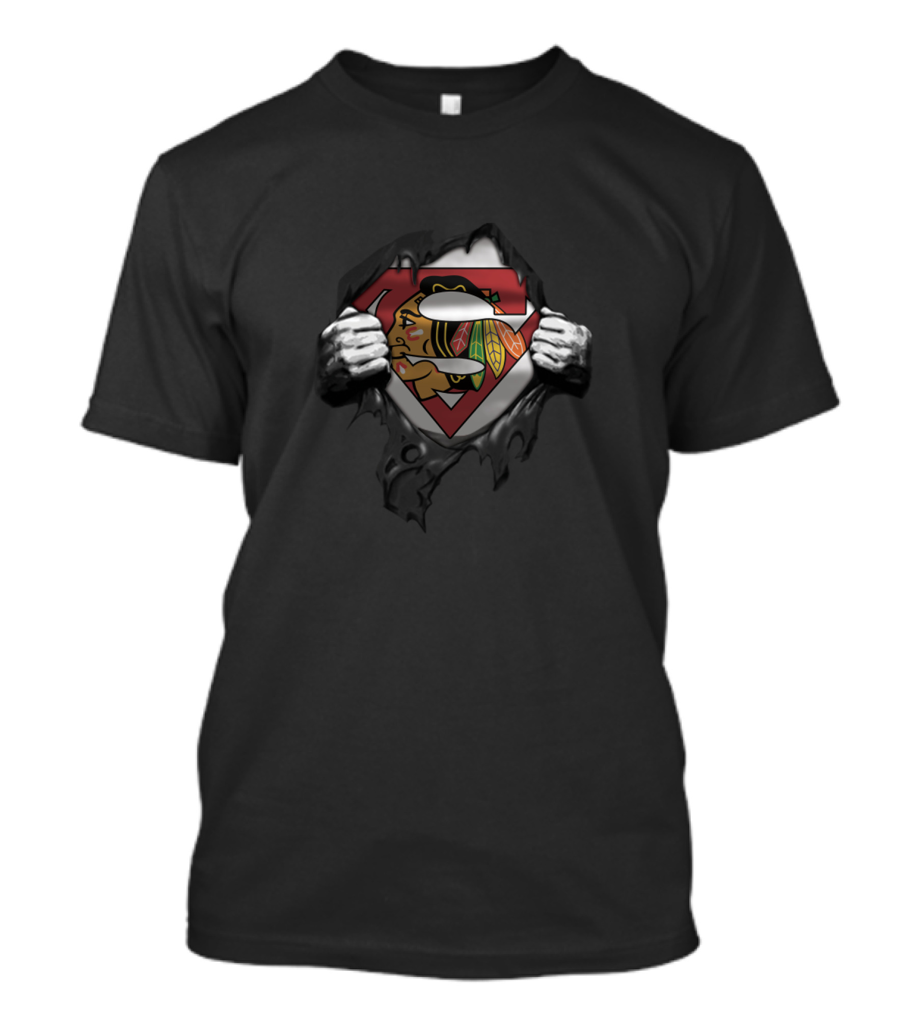 Chicago Blackhawks Superman Logo Fans Collaboration T-Shirt