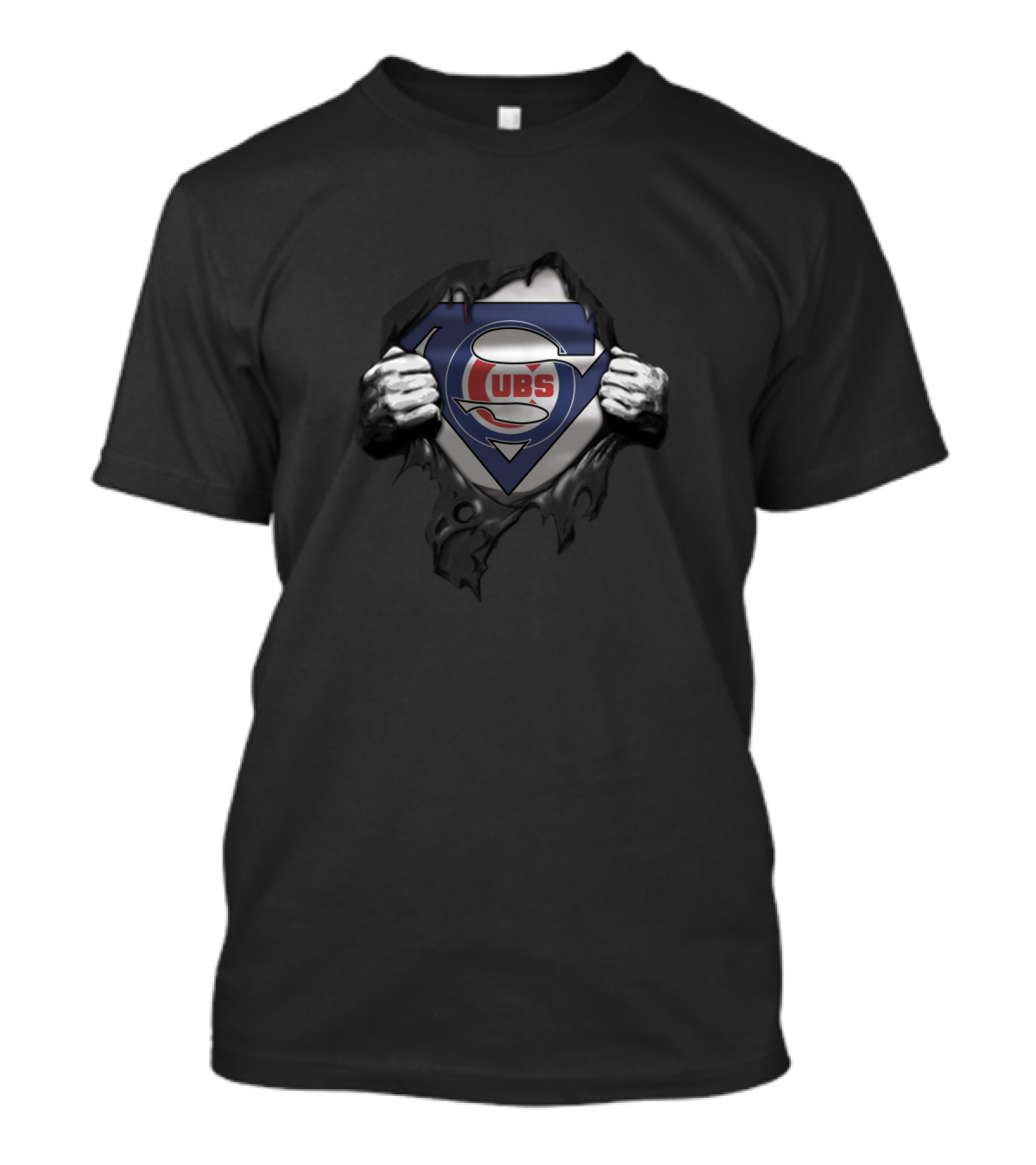 Chicago Cubs Superman Logo Fan Crossover T-Shirt