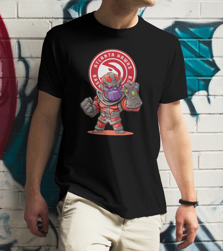 Atlanta Hawks Fans Thanos Basketball Crossover T-Shirt