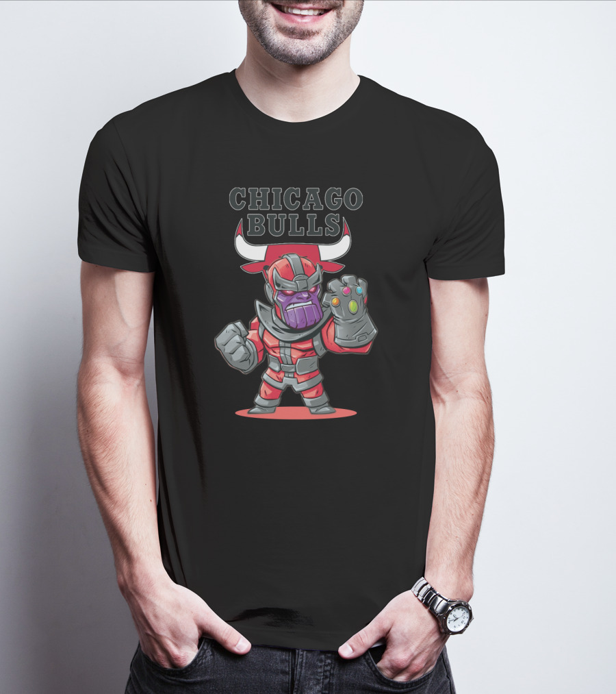 Chicago Bulls Thanos Crossover Fans Avengers Comics T-Shirt