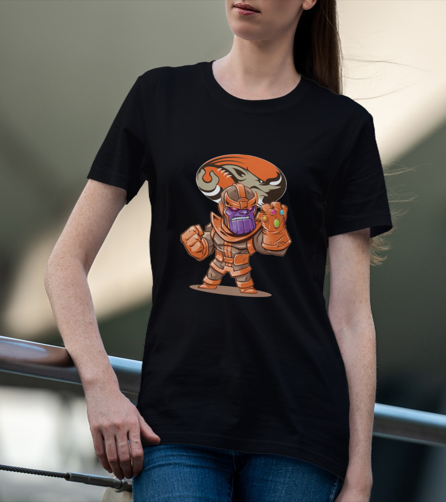 Thanos Meets Cleveland Browns Fans Infinity Gauntlet Victory T-Shirt