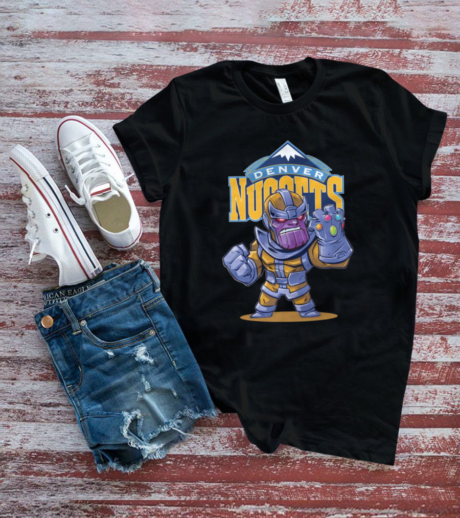 Thanos Denver Nuggets Fan Marvel Basketball Mashup T-Shirt