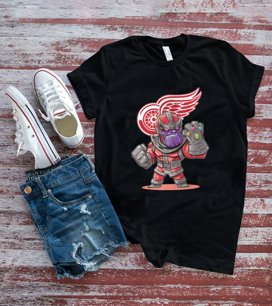 Thanos Detroit Red Wings Mashup Marvel NHL Crossover Fans T-Shirt