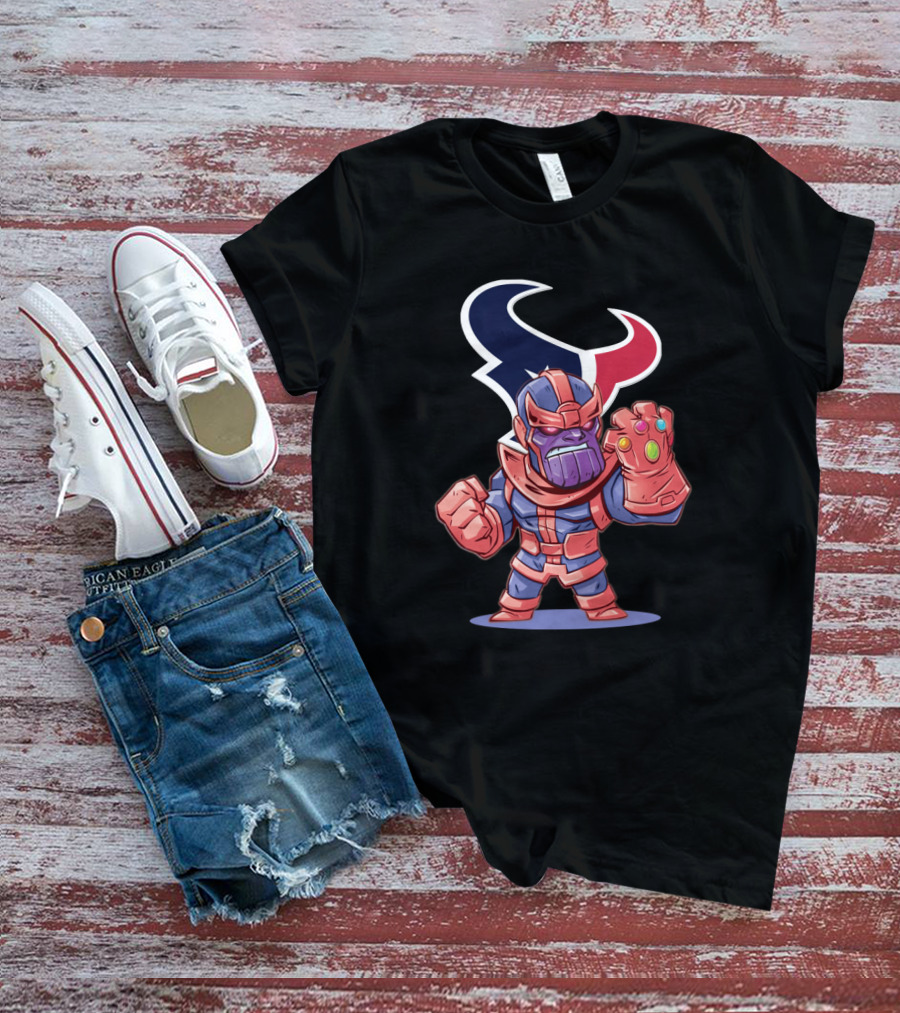 Thanos Infinity Gauntlet Houston Texans Fans Cartoon T-Shirt