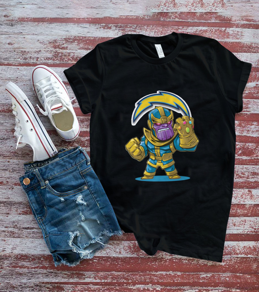 Thanos Los Angeles Chargers Fans With Infinity Gauntlet T-Shirt