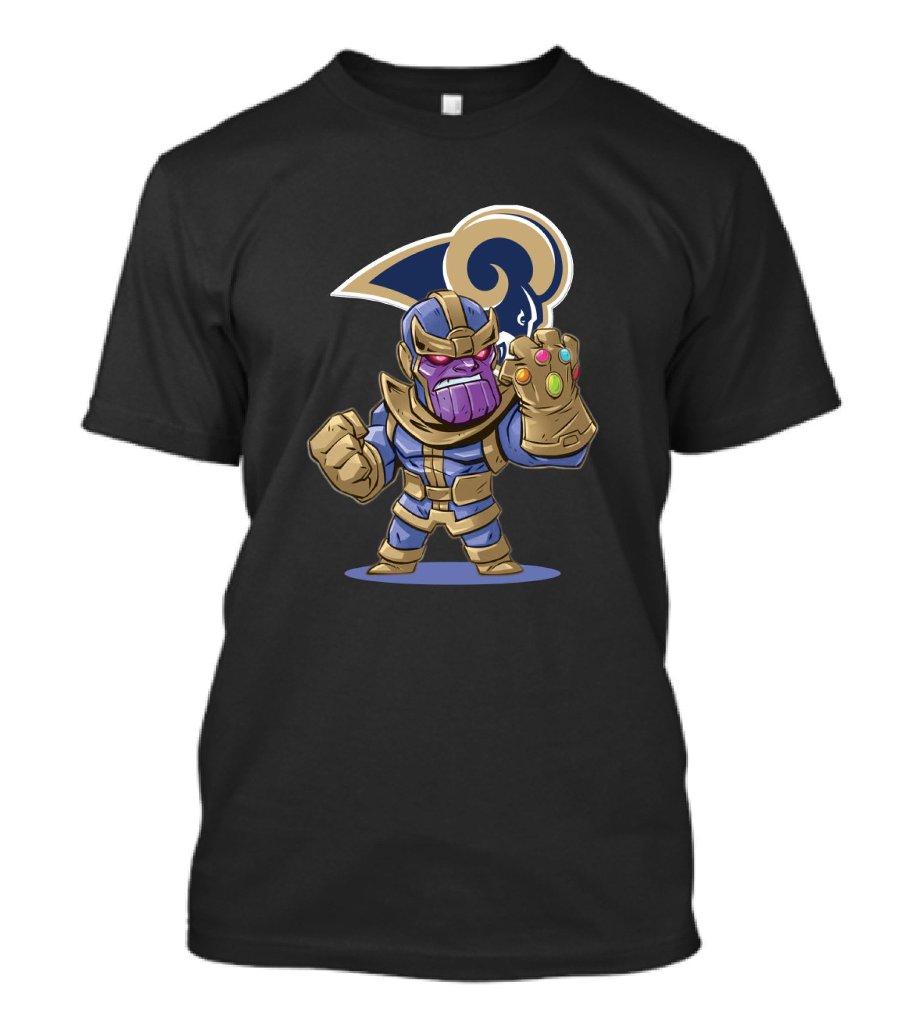 Thanos Los Angeles Rams Fan Crossover With Infinity Gauntlet T-Shirt