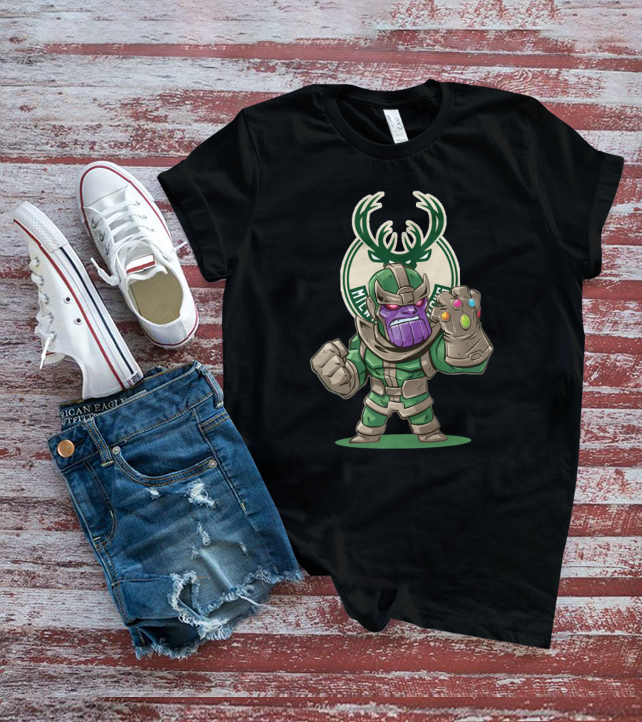 Milwaukee Bucks Fans Love Thanos With Infinity Gauntlet T-Shirt