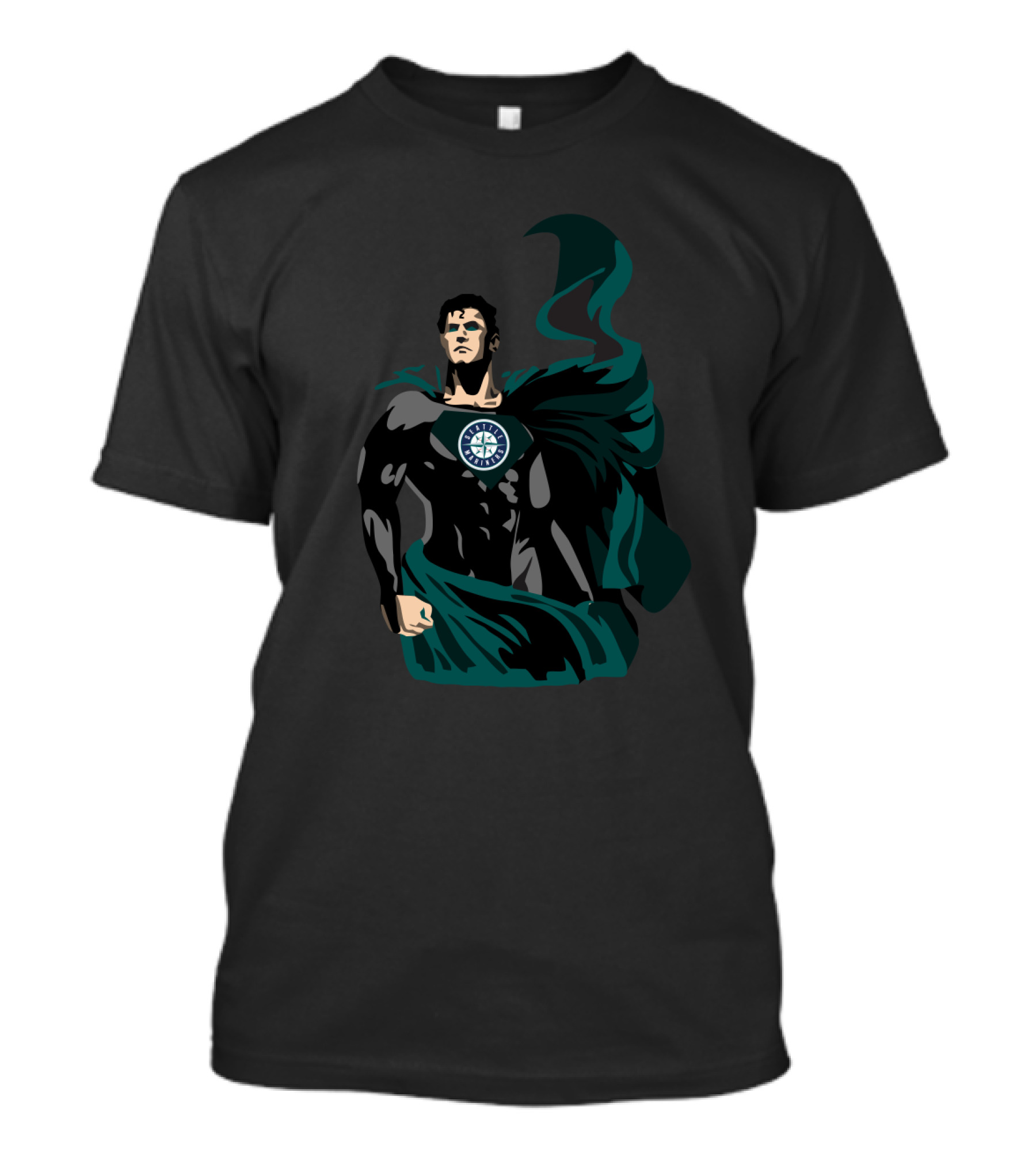 Seattle Mariners Superman Heroic Logo Fusion T-Shirt