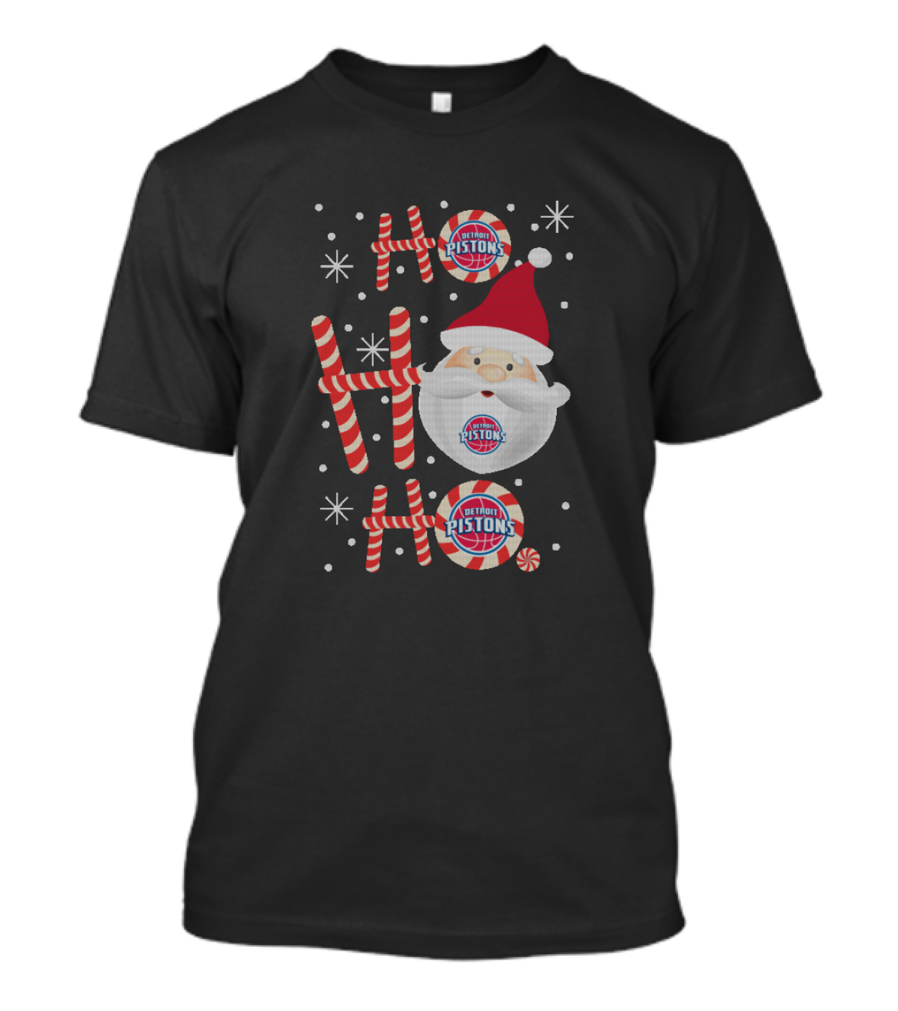 Ho Ho Ho Detroit Pistons Fans Christmas Santa Holiday T-Shirt