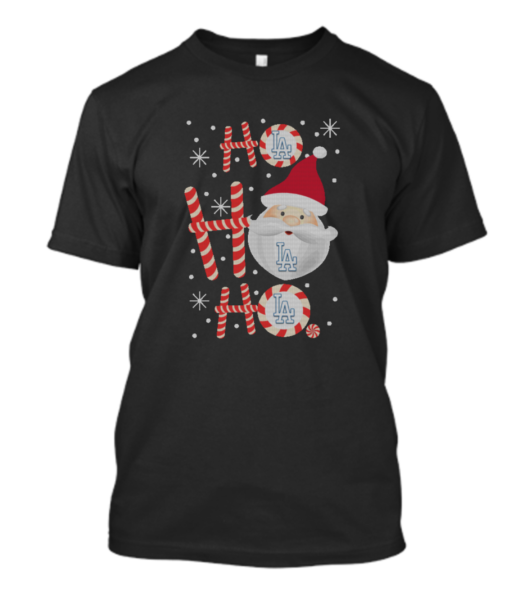 Ho Ho Ho LA Dodgers Santa Holiday Cheer For Fans T-Shirt