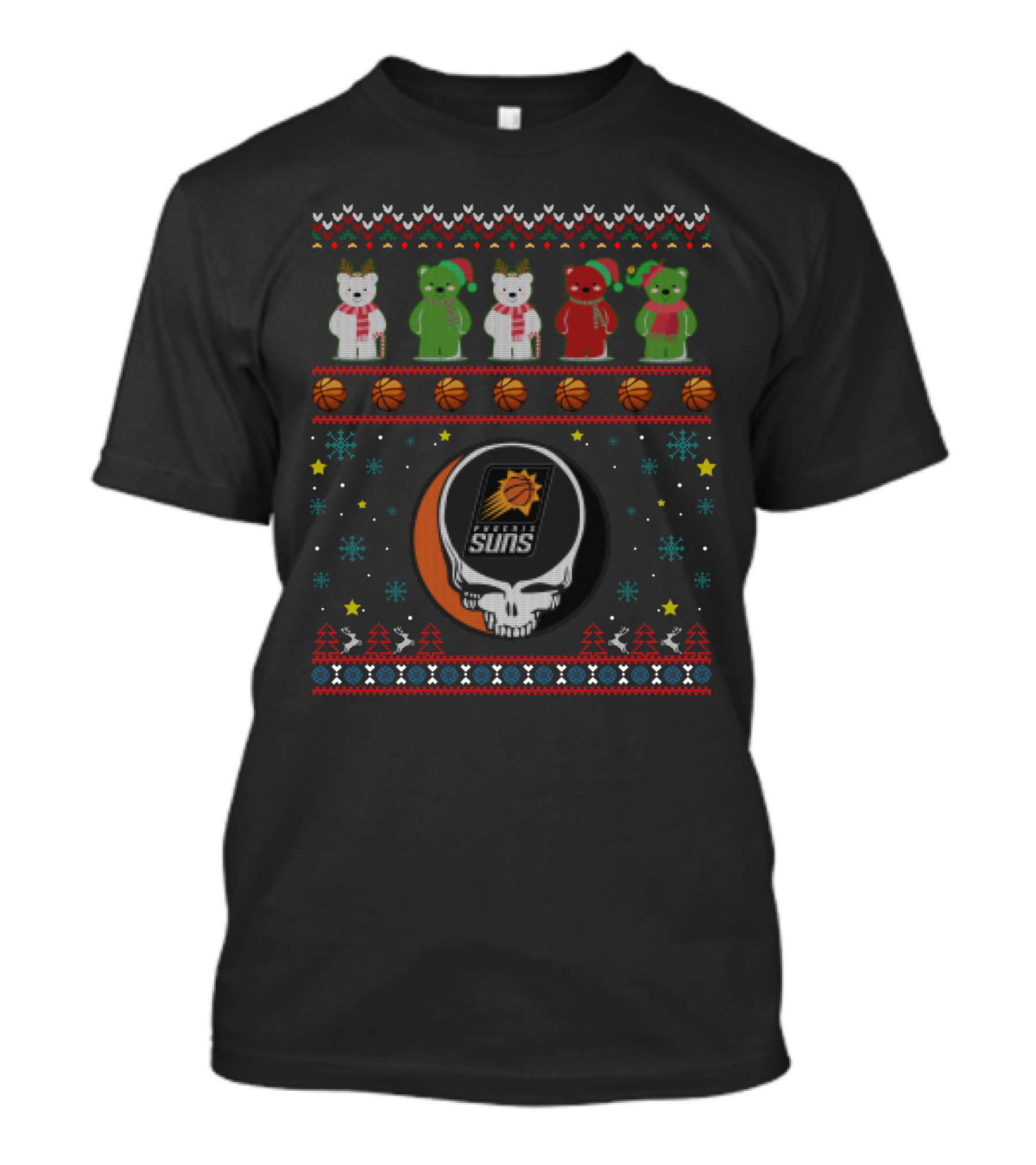 Phoenix Suns Grateful Dead Bears Christmas T-Shirt