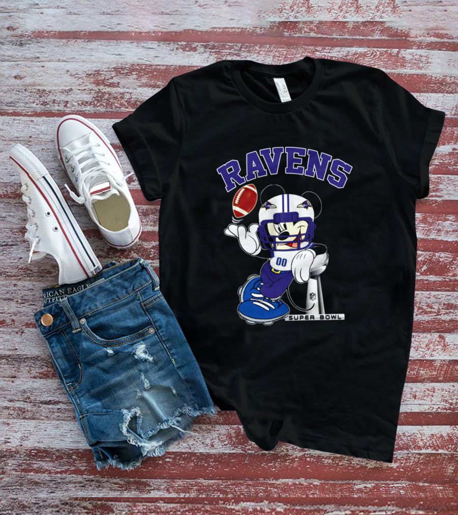 Ravens Mickey Super Bowl Nfl Baltimore T-Shirt