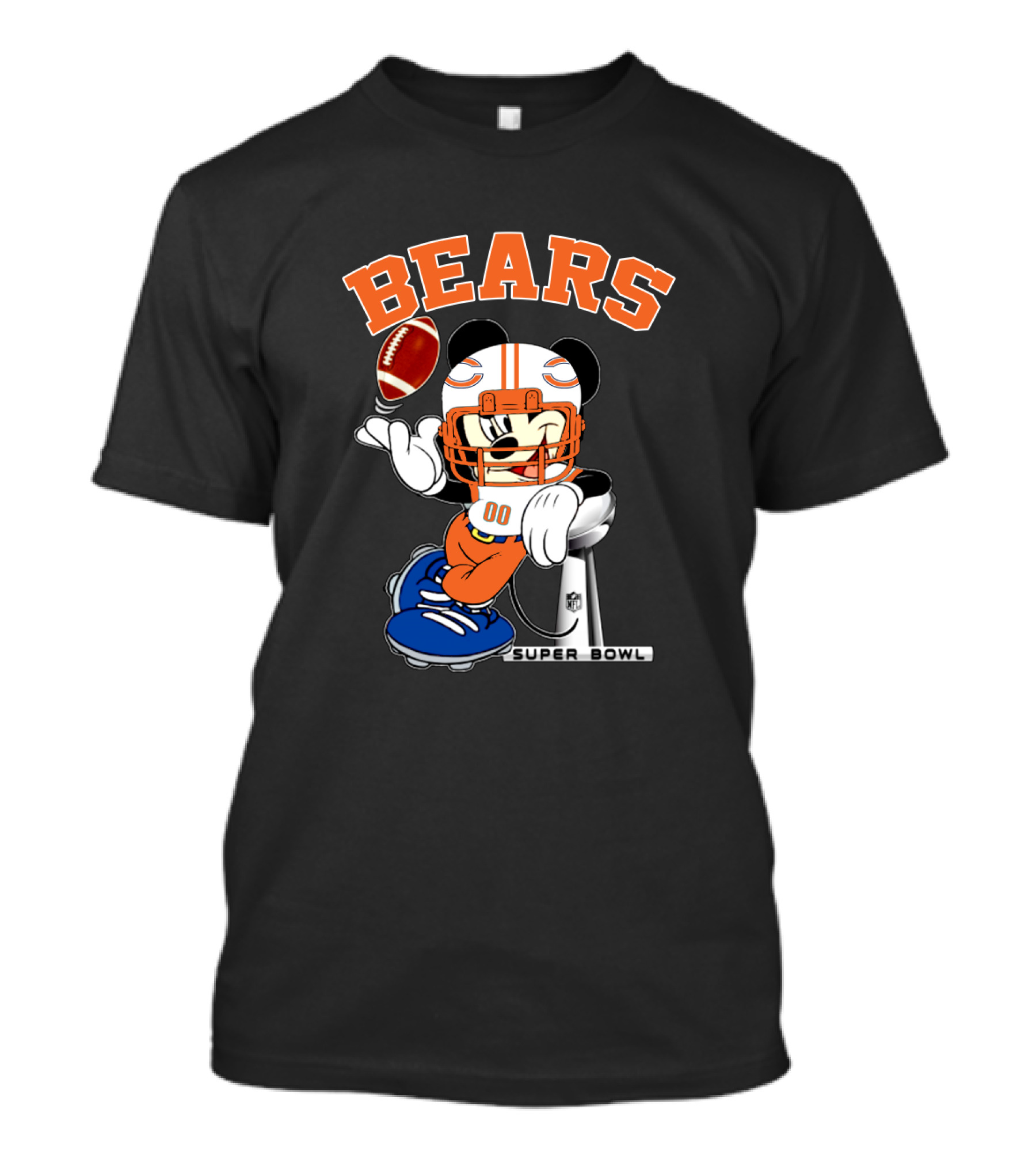 Bears Nfl Mickey Super Bowl Football Character T-Shirt