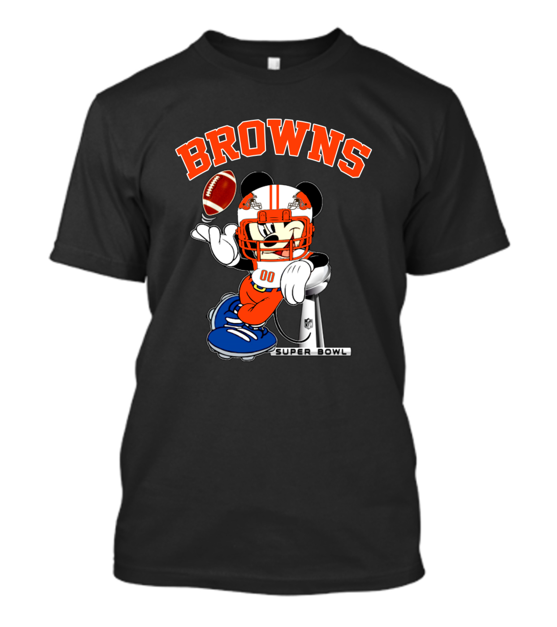 Browns Mickey Nfl Super Bowl Football T-Shirt