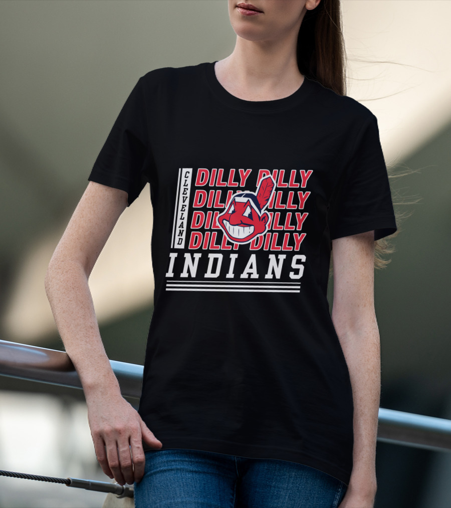 Cleveland Indians Dilly Dilly Red Text Chief Wahoo T-Shirt