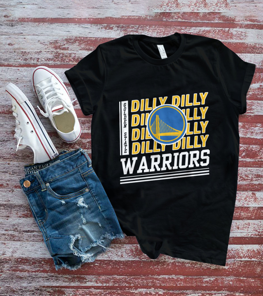 Golden State Warriors Dilly Dilly Basketball Blue And Yellow Bridge T-Shirt