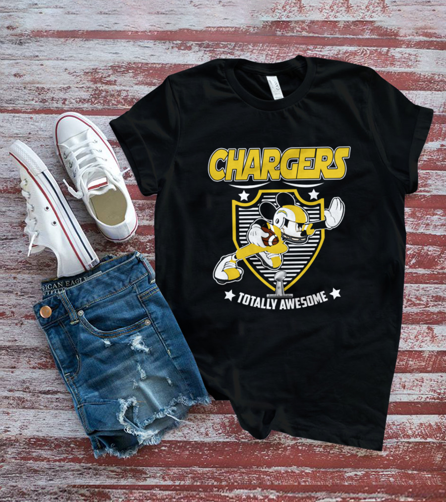 Chargers Totally Awesome Mickey Football Fans T-Shirt