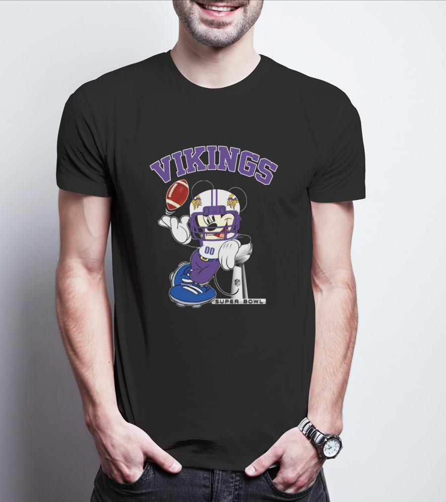 Vikings Minnesota Mickey Nfl Super Bowl Football T-Shirt