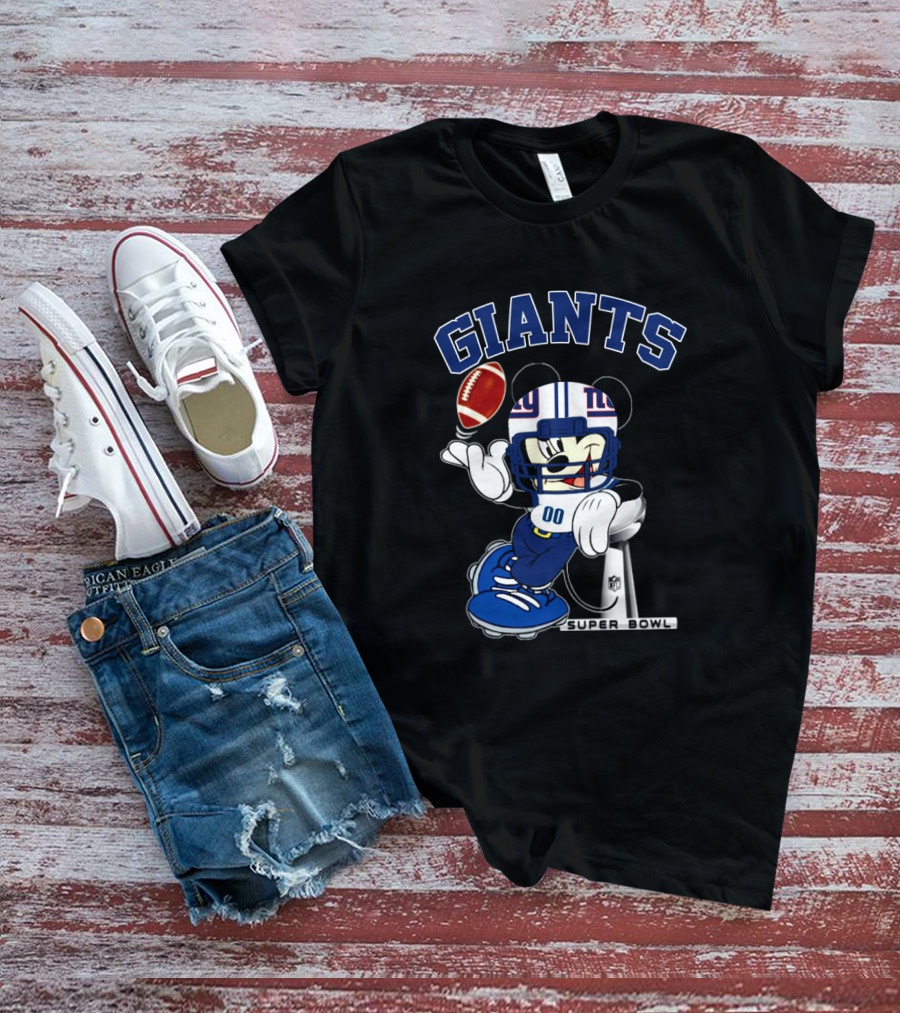 Giants Mickey Nfl Super Bowl Football T-Shirt