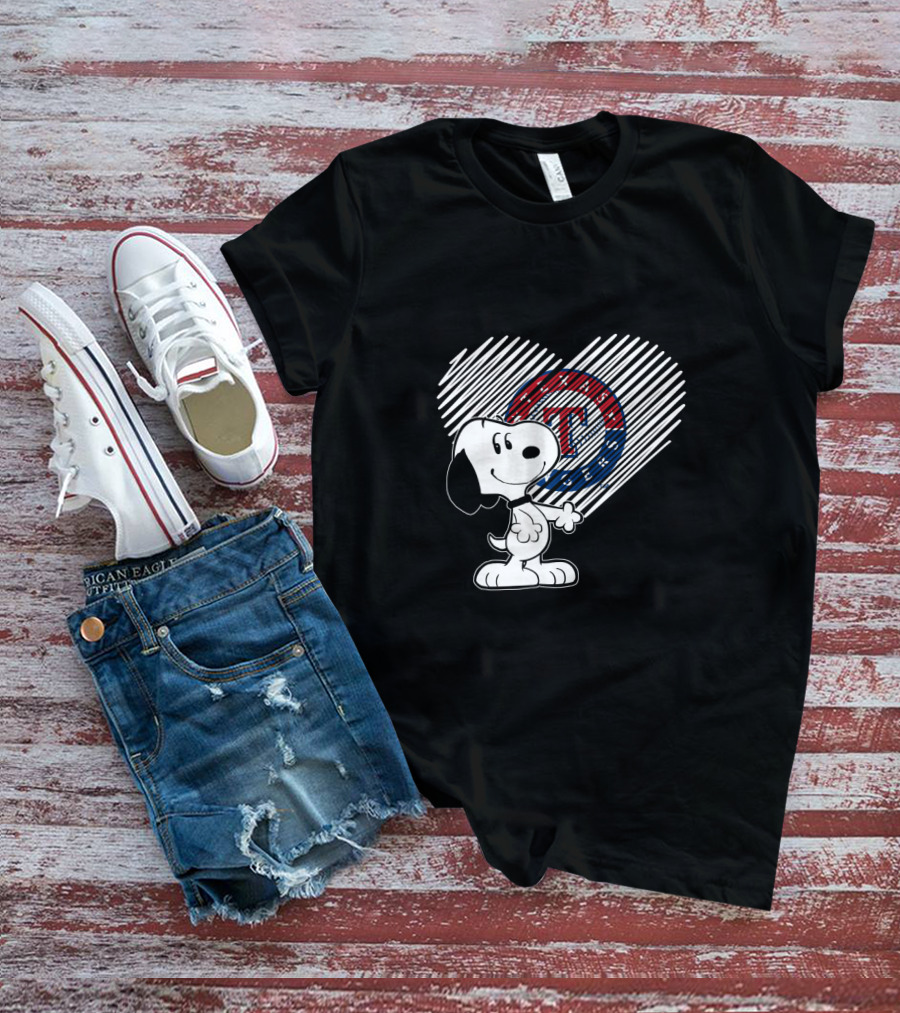 Snoopy Heart Texas Rangers MLB Fan Favorite T-Shirt