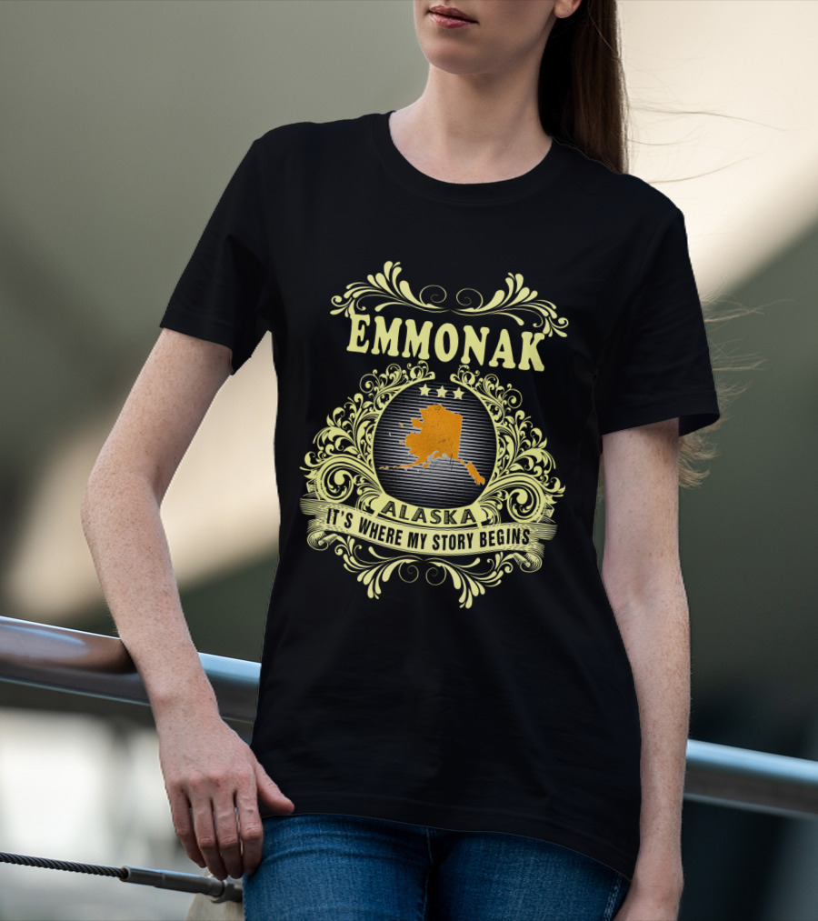 Emmonak Alaska It's Where My Story Begins Vintage Ornate T-Shirt