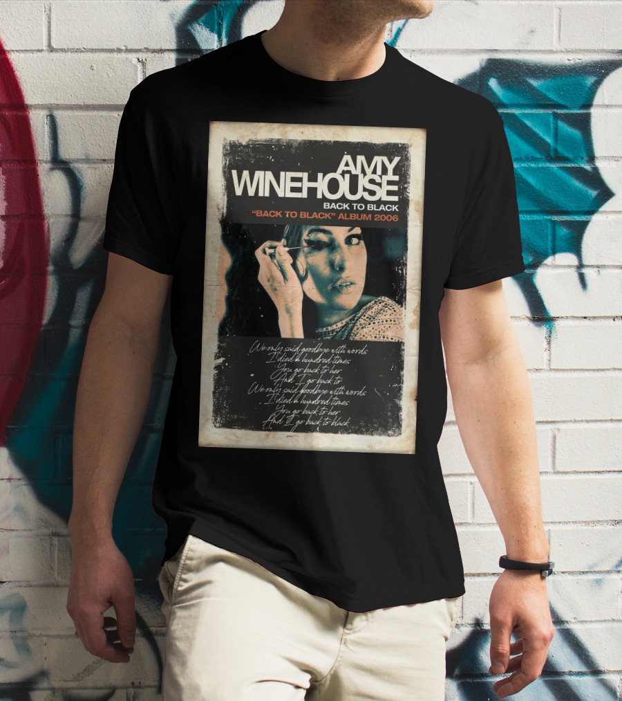 AMY WINEHOUSE BACK TO BLACK BACK TO BLACK ALBUM 2006 HANDWRITTEN LYRICS T-Shirt
