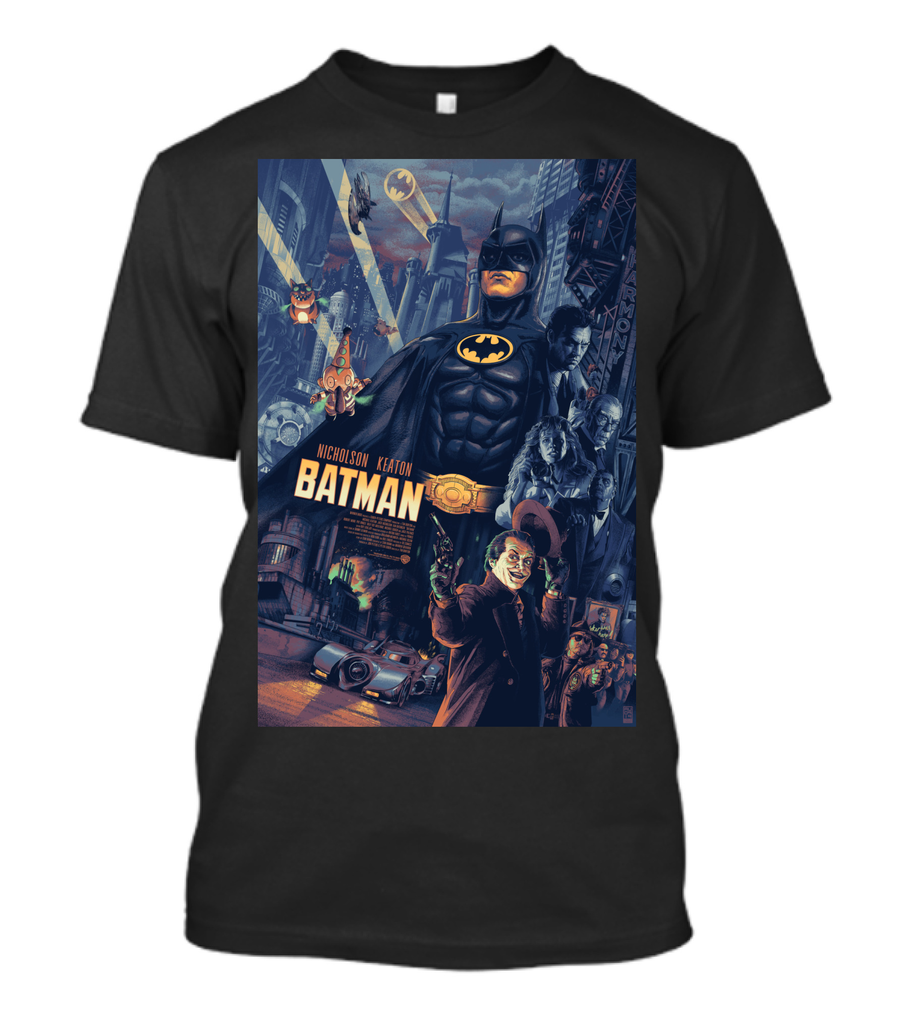 Batman 1989 Nicholson Keaton Gotham City Movie T-Shirt