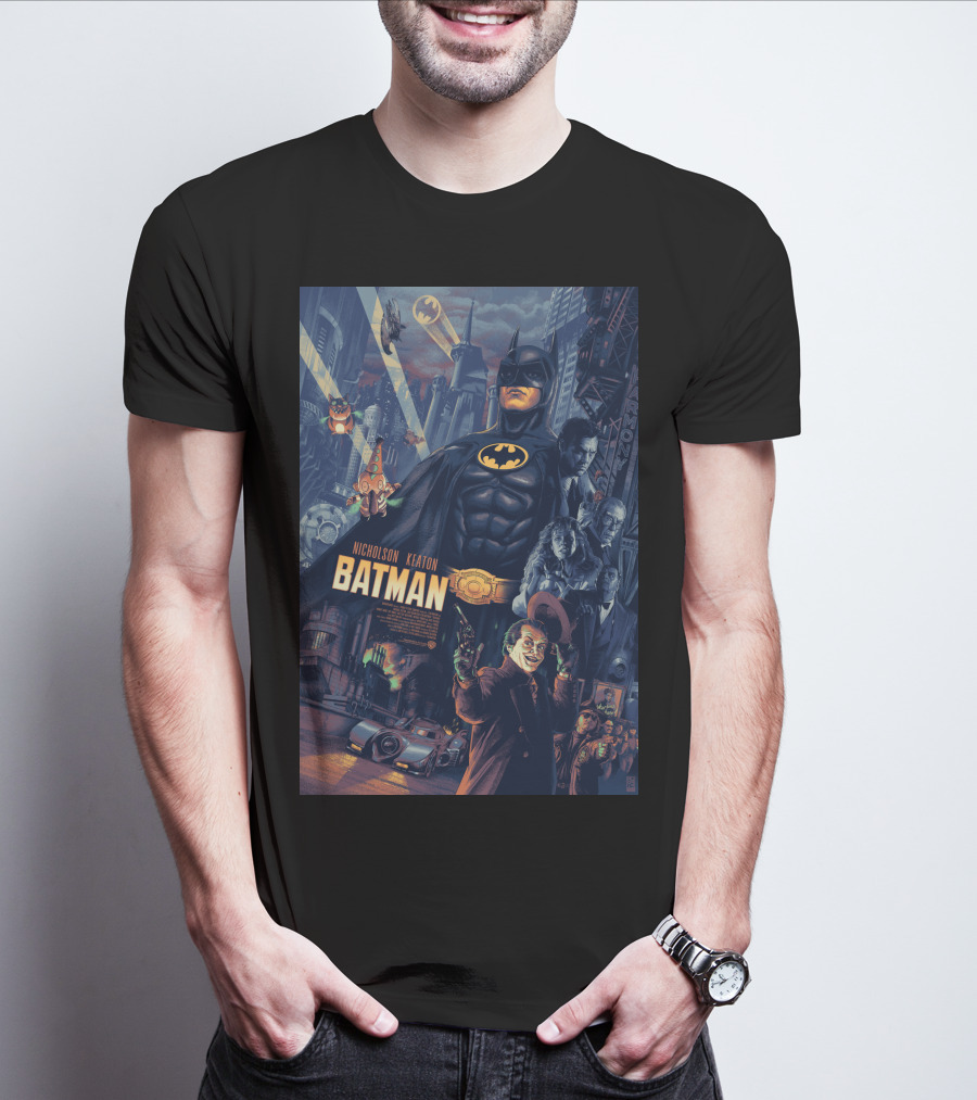 Batman 1989 Nicholson Keaton Gotham City Movie T-Shirt