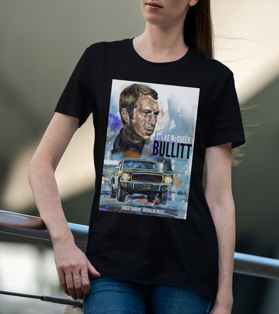 STEVE MCQUEEN BULLITT ROBERT VAUGHN JACQUELINE BISSET TECHNICOLOR MOVIE T-Shirt