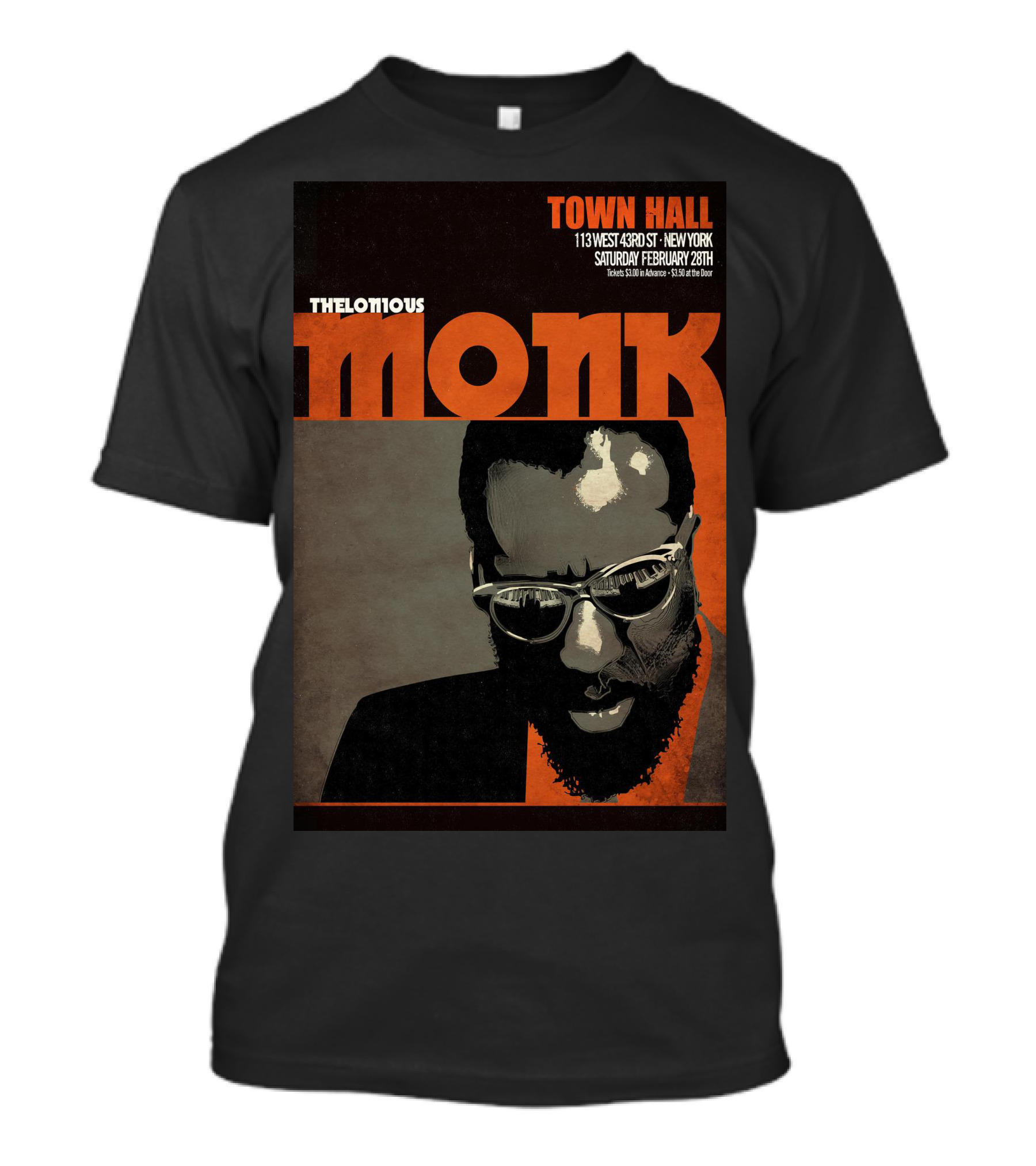 Thelonious Monk Town Hall New York February Concert T-Shirt
