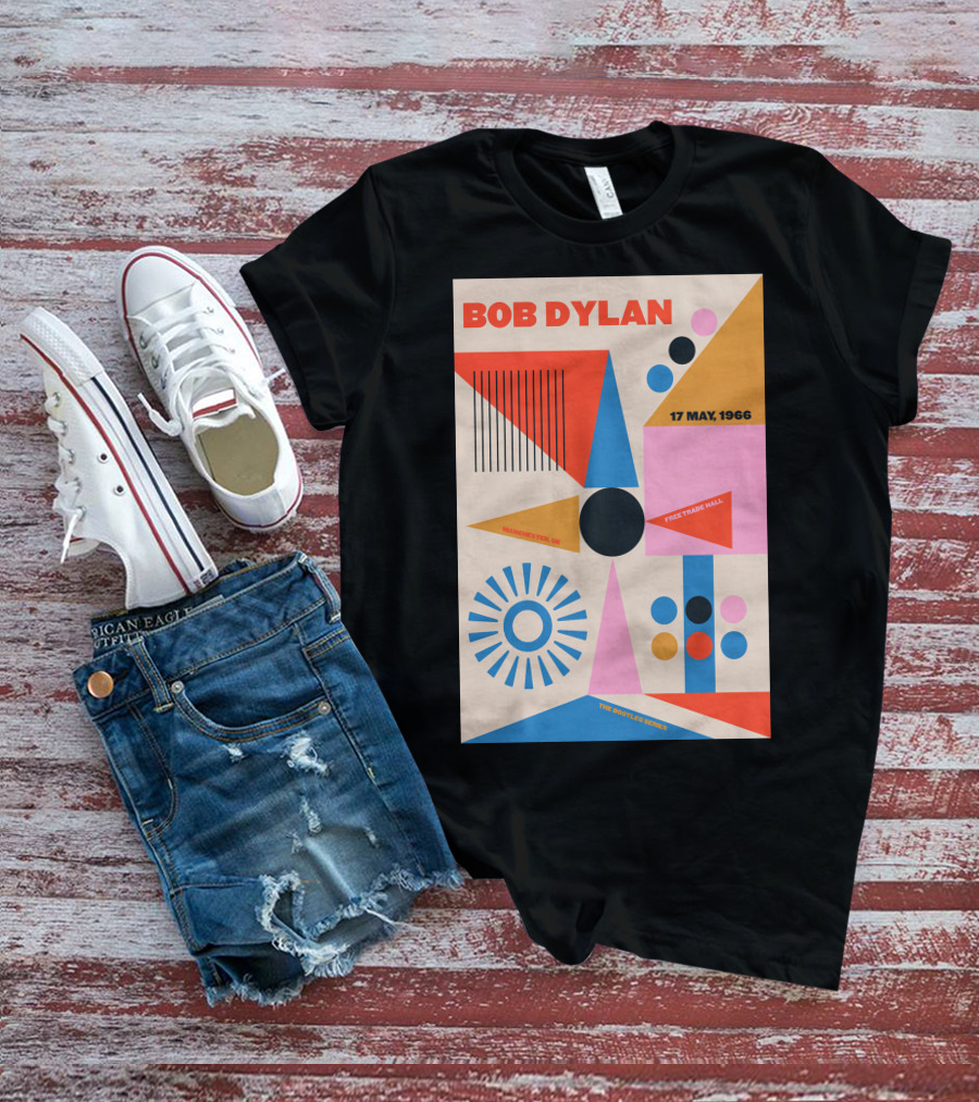 Bob Dylan Manchester Free Trade Hall 17 May 1966 Colorful Geometric T-Shirt
